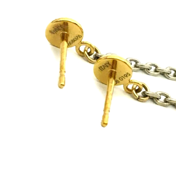 LOUIS VUITTON LOGO MANIA GOLD TONE EARRINGS/S0837 - Picture 9 of 11